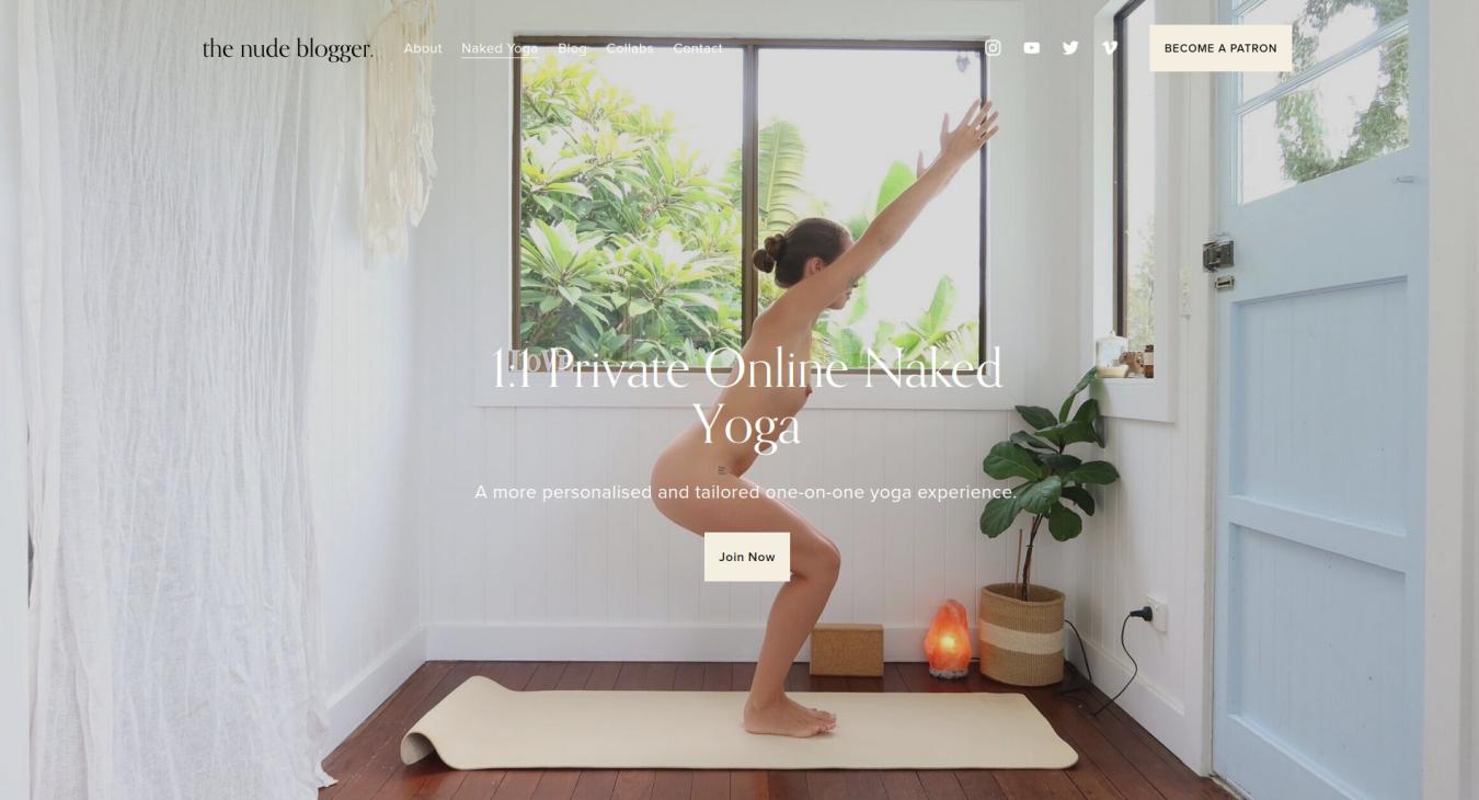 The Nude Blogger Live Naked Yoga Class